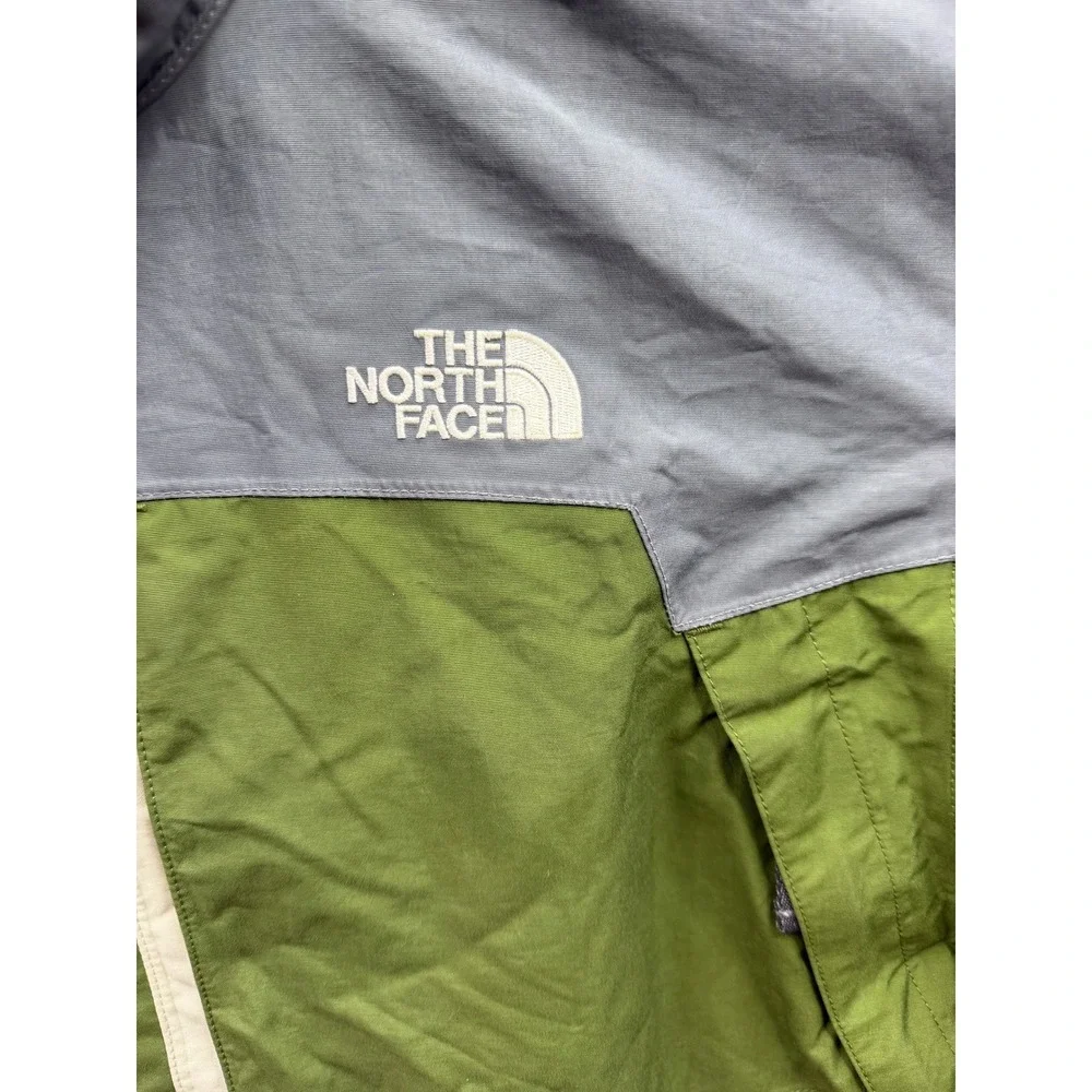 The North Face HyVent Jacket Mens Green Grey Colorblock Waterproof Shell Large